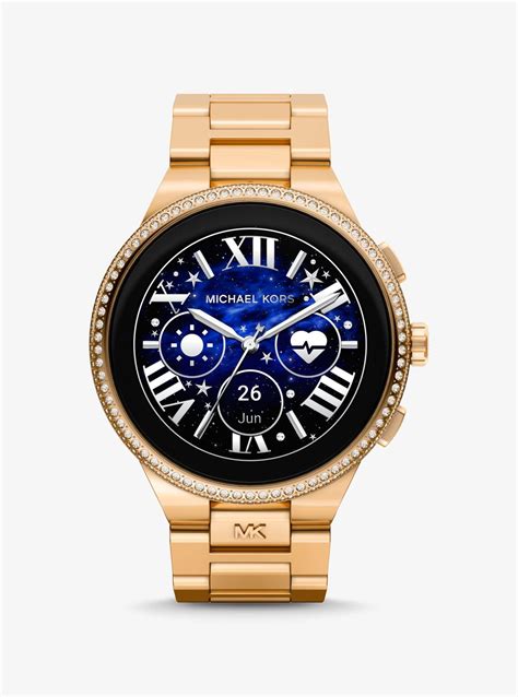 gold tone smartwatch.